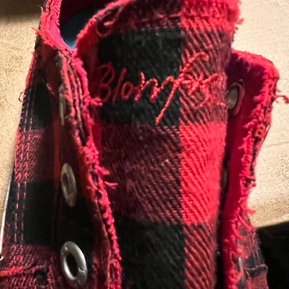 Buffalo Plaid Holiday Valentine Shoes 8 Blowfish - Picture 5 of 6